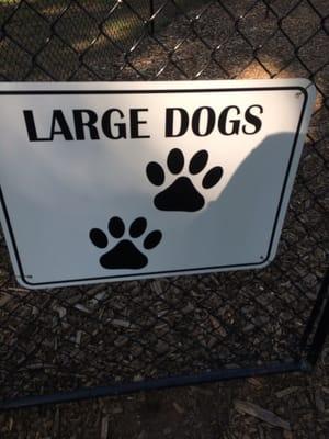 Separate spaces for large and small dogs, both good sizes