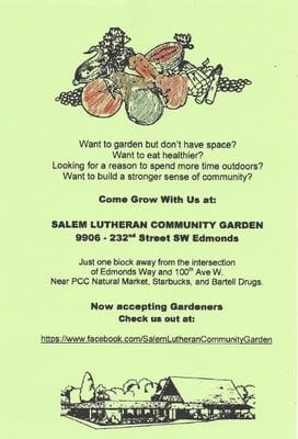 Flyer for community garden