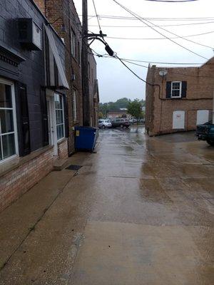 View from Holland Hardware to Burlington tracks.