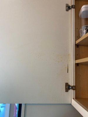 Another example of their "deep clean" on my kitchen cabinets.