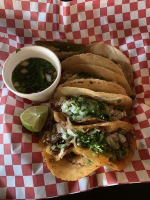 Quesabirria and adobada tacos