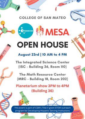 Graphic Design, Client example for the college of San Mateo, b2b styled flyer. In partnership with MESA and STEM@CSM.