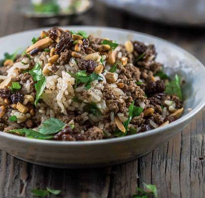 Beef and rice pilaf