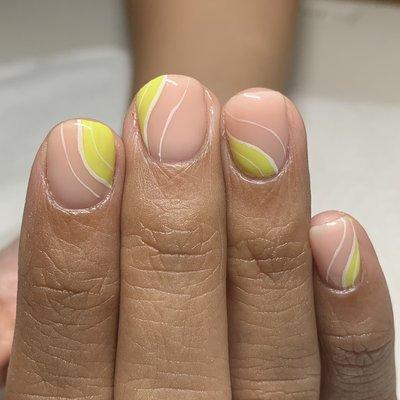 Structured manicure on natural nails with simple art