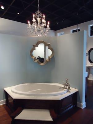 Tub with Chandelier