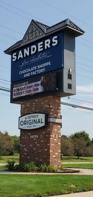 Hours for Sanders Chocolate Shoppe & Factory Too!  8/3/2024