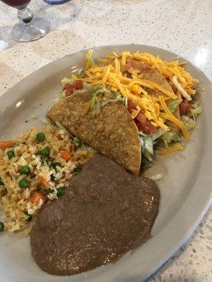 Why would you add peas and carrots to Mexican rice?! Taco meat needed seasoning. Very bland. Beans lacked flavor.