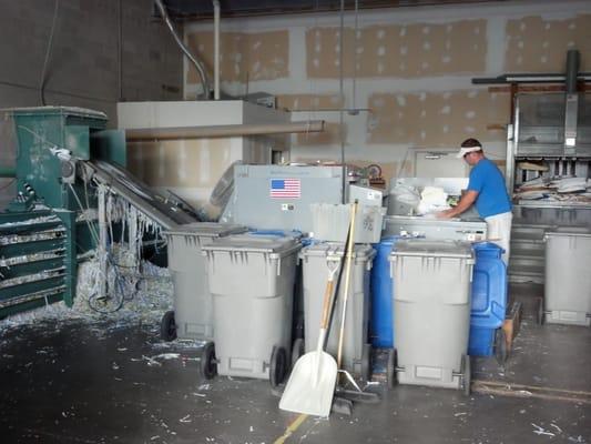 Operator shredding papers right in front of you.