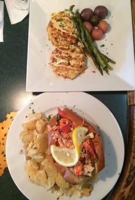 We shared the crab cakes and the lobster roll. Both were delicious. This restaurant has a new chef who produced a new menu.