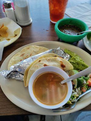 Beef fajita taco plate