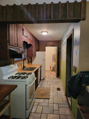 Before kitchen renovation. 1970s galley kitchen.