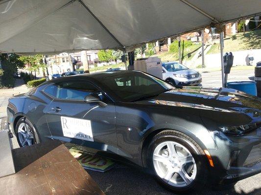 It's a beauty! Who wouldn't want to win this sporty Chevy Camaro? Generously donated by Rohrich Chevrolet.