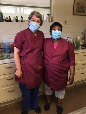 Dr. Karole Parker and vet tech Ms. Pearlie