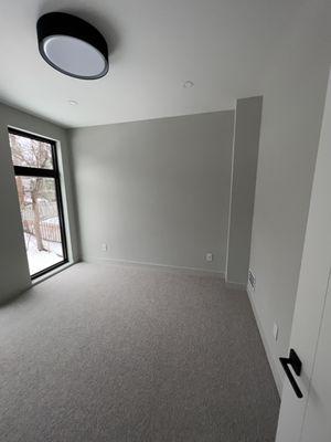 Hole filling, sanding and final coating for bedroom in St. Louis Park