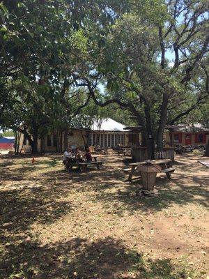 They have picnic tables and outdoor dining areas by the café in the wine shop.