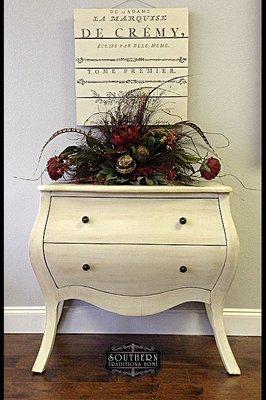 *Sold* 
 
 * Hammary Furniture Bombe Chest * Custom Hand Painted Dimensions: 32 in. H X 36 in. W X 18 in. D