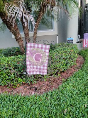 Bent garden flag