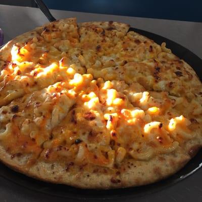 Mac n' Cheese pizza!  It was really good and kids loved it!