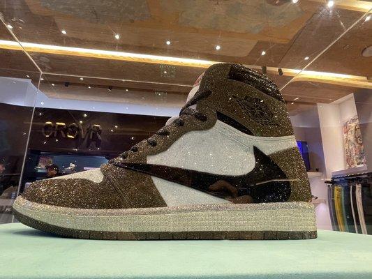 They said this giant Travis Scott Jordan 1 is for sale. How much? $100k