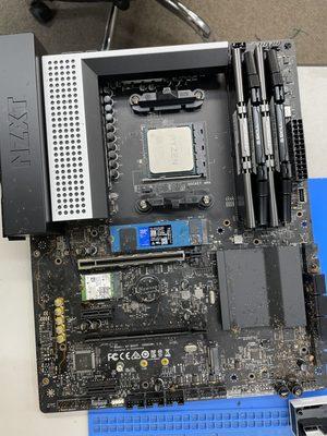 Here is a corroded motherboard, unfortunately some liquid spilled & fried components #computerrepair #computerparts #computerguy techrepair