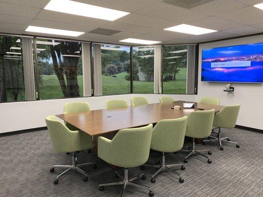 Our conference room with a view of the 15th tee box.