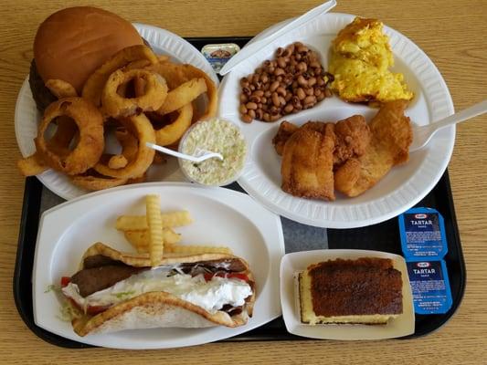 $24.81 Three Item Spread - 3 Stars - Not a bad spread for under $25. The burger was the best for the price.