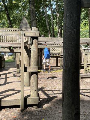 The obstacle course inside the wooden kingdom.