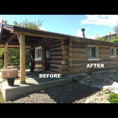 Olympia Waterfront Cabin - Crystal Soda Blast sandblasted this adorable cabin both in and out to prep for a new stain