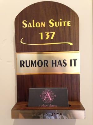 Salon name plate and card holder