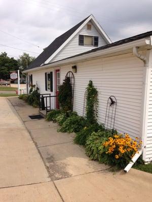 The shop is much bigger than it looks from the front and has beautiful landscaping that you can see while you get pampered.