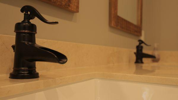 Full home design and remodel: Master Bath faucets.