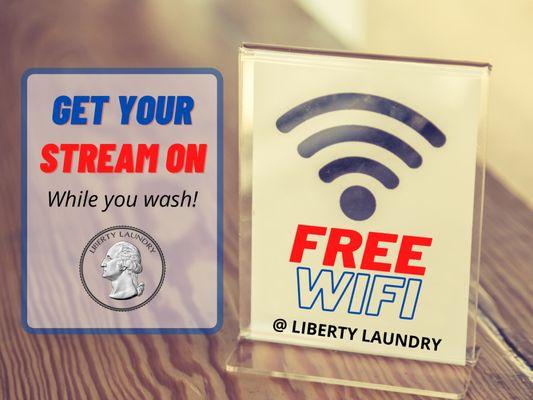 Catch up on your shows while you wash at your local laundromat with free WiFi in Paramount CA 90723, Liberty Laundry.