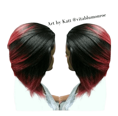 art by Katt @vitablumonroe natural hair red balayage