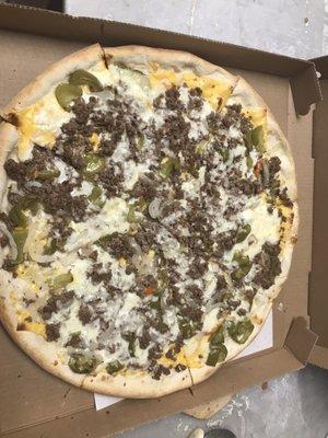 Cheesesteak    Cheese Steak Pizza