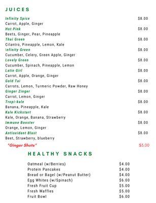 Juice and Healthy Snacks