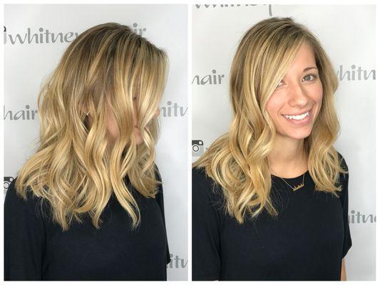 Summer blond with a personalized combo of balayage and foil highlighting.