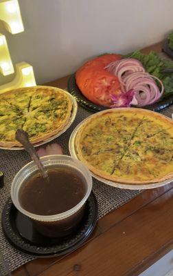 Breakfast or brunch quiche party catering