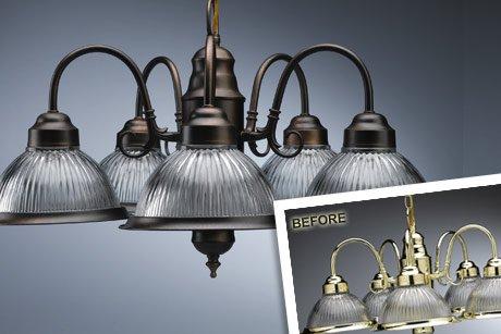 Quickly and affordable update old light fixtures without the expense of replacement.