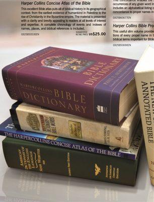 Bible Reference Books can be found to read or purchase. Bible concordances, dictionaries, Atlases, & commentaries. Spanish Bibles.