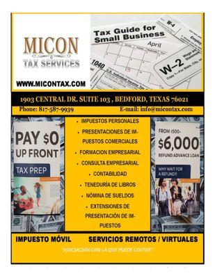 Micon Tax Services Spanish Flyer