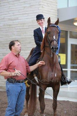 Undulata's Waltzing Matilda "Tilley" with trainer, Paul Cates.