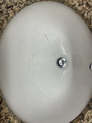 Broken sink, looked like it was falling apart, I'm surprised it never leaked on us