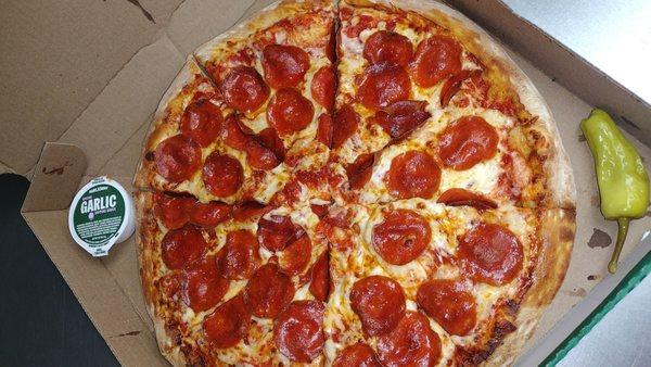 My pepperoni pizza looks so good. Pepperoni