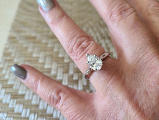 My gorgeous custom platinum setting by D'ore Jewelry