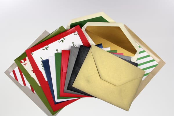 Holiday Envelopes: Lined, Metallic & Festive