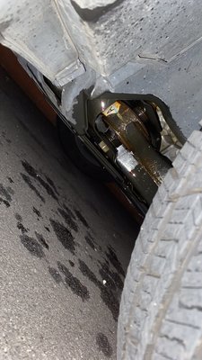 Leak behind driver's side wheel