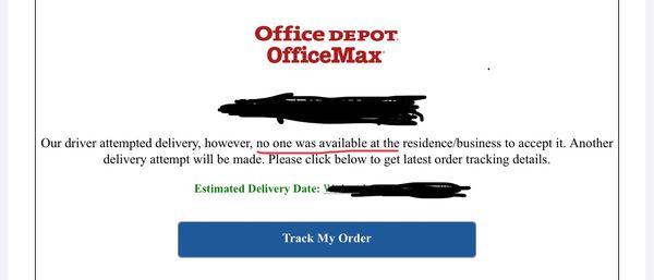 The email falsely stating that "no one was home," and the same email that I was told to "disregard."