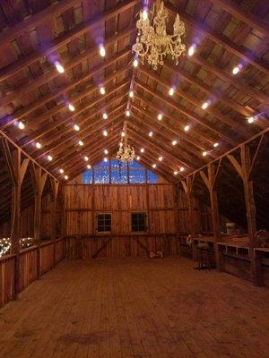 Check out our upstairs loft!  Edison bulb lighting and chandeliers!