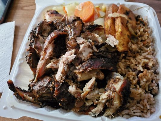 Jerk chicken dinner