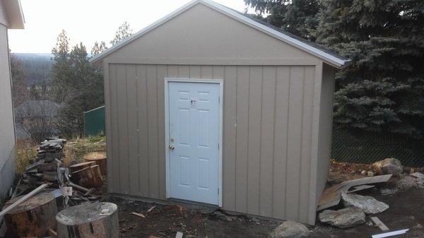 New tool shed built to match customers house.